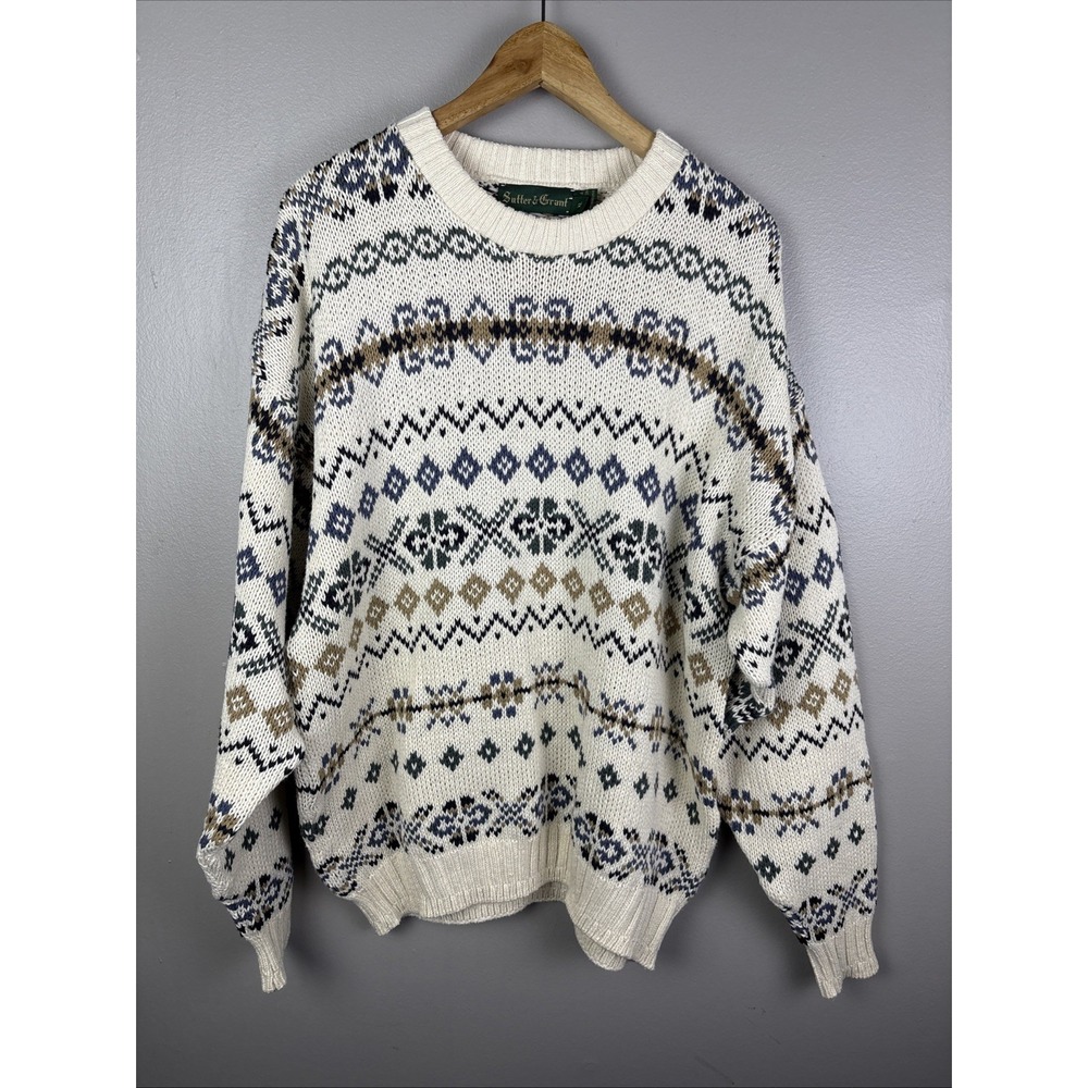 Sutter And Grant Vintage Sweater Size Xl Made In USA Chunky Knit